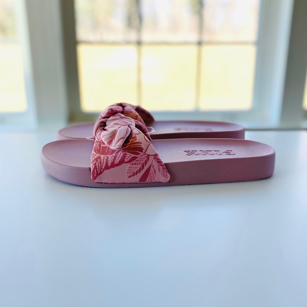 VS PINK Floral Bow Slides